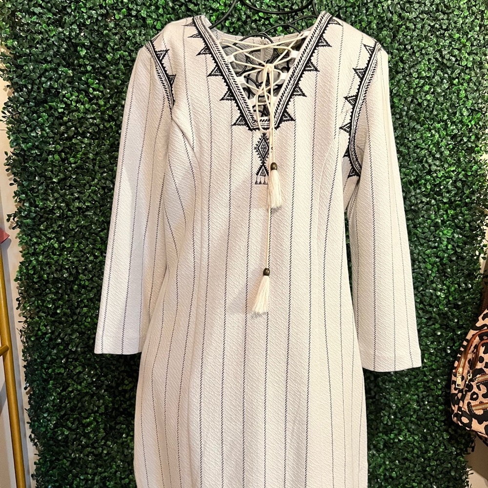 Gianni Bini, dress, cream and black, M